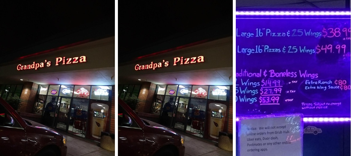 Grandpa's Pizza Menu